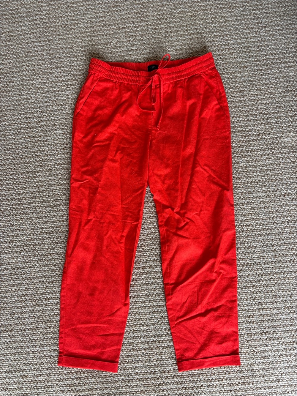 J. Crew Red Straight-Leg Pants